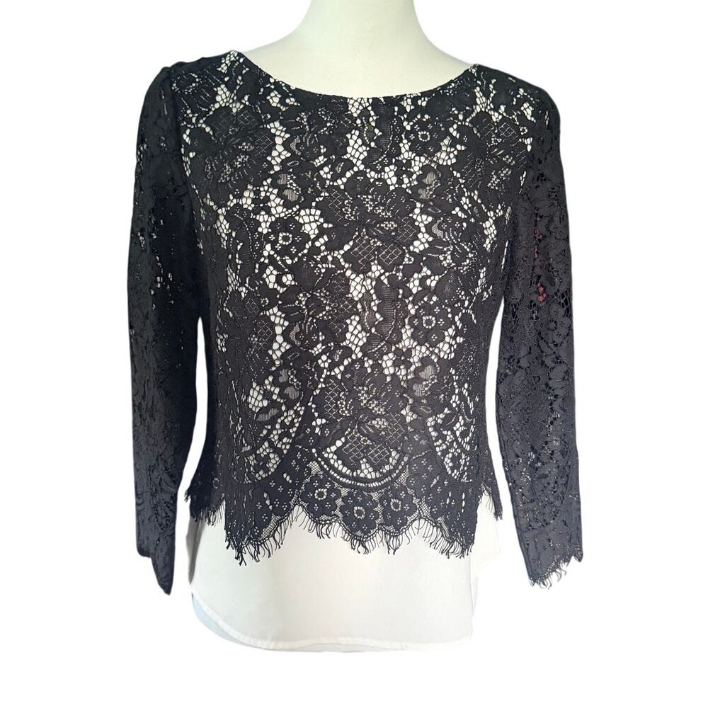 Banana Republic Outlet Long Sleeve Top Black White Petite XS